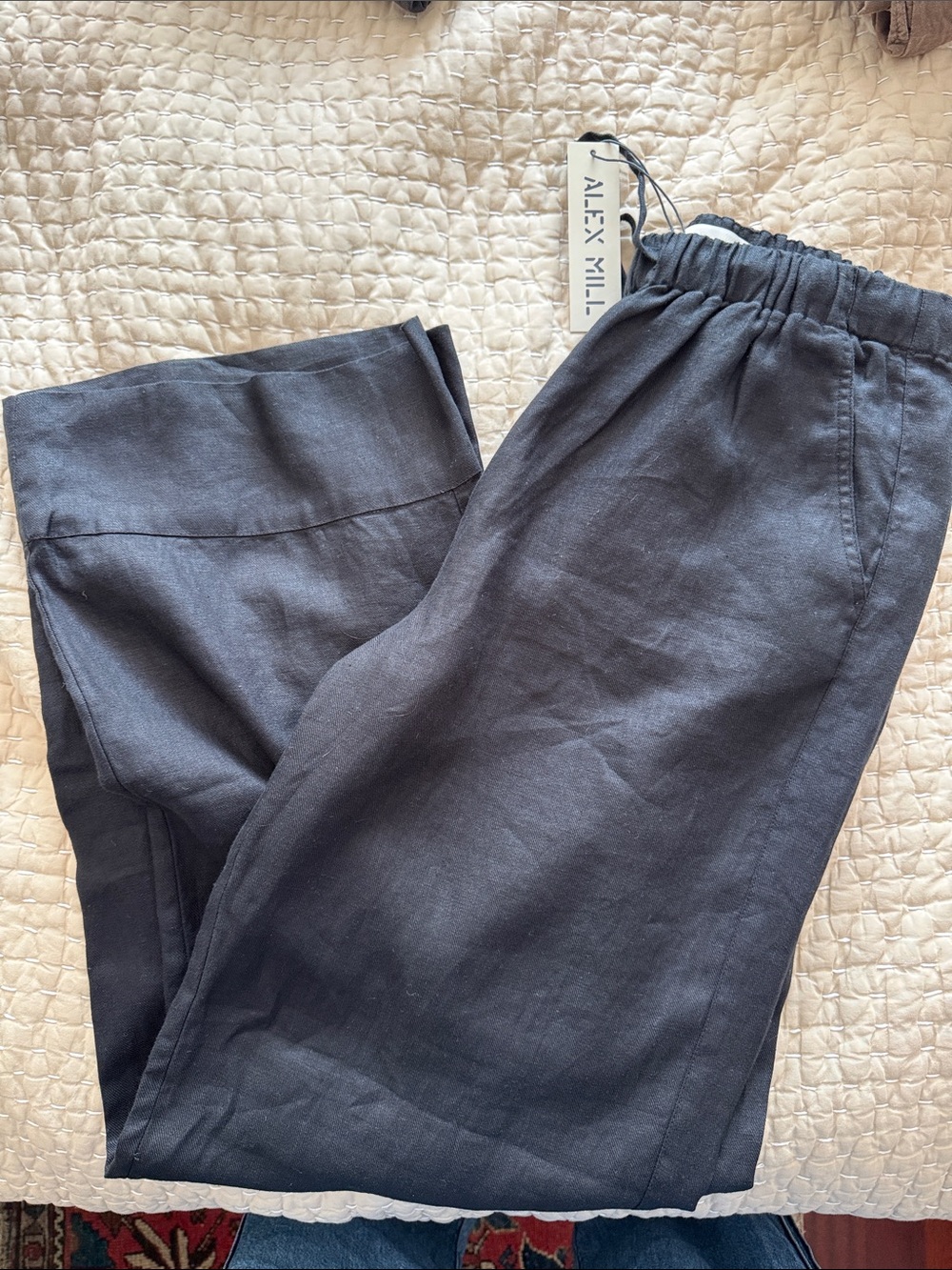 Alex mill Riley linen drawstring pants black NWT